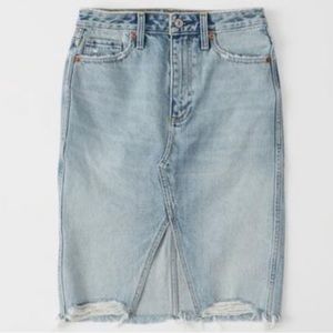 Abercrombie & Fitch Denim Pencil Skirt Knee Length